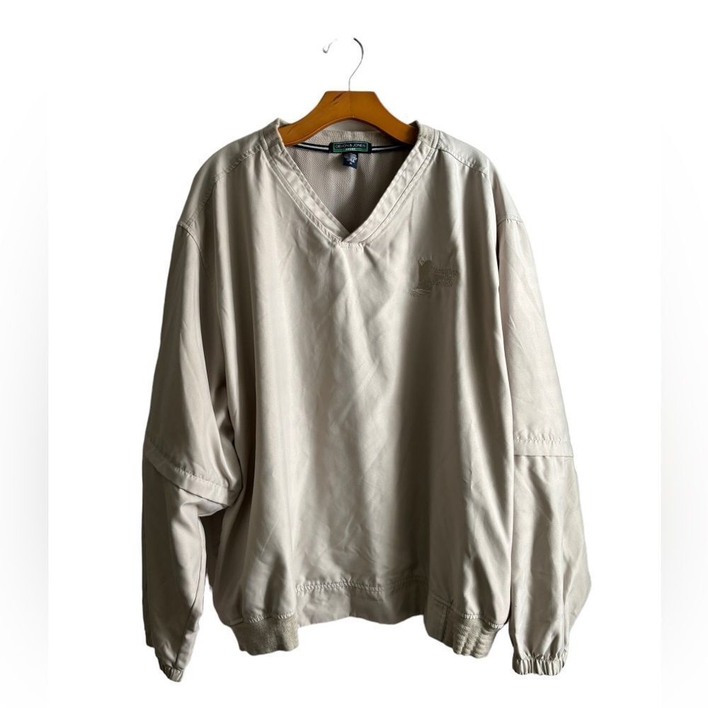 Devon and Jones Sport Men’s Beige V-neck Pullover Size Medium 2 0391